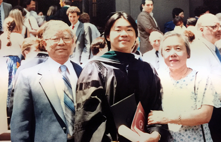 Dr. Hwu at his graduation from The Medical College of Pennsylvania (MCP) in 1987.