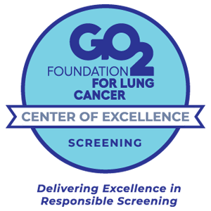 Logo for Lung Cancer Alliance Screening Center of Excellence Offering Responsible Screening and Care