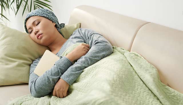 cancer patient sleeping