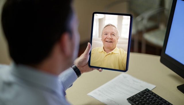 patient with doctor on a virtual visit