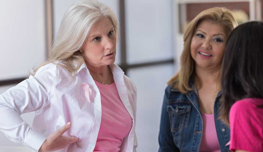 Breast cancer doctor describing a mastectomy