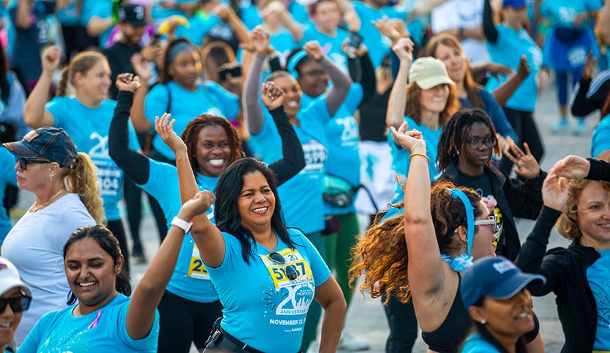 Participants dancing at Miles for Moffitt