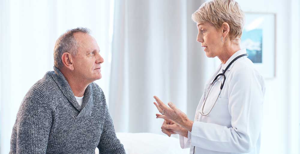 doctor with Mantle cell lymphoma patient