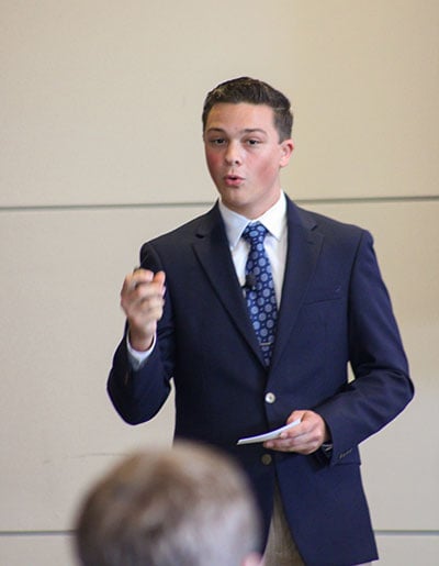 male speaker at Research Day