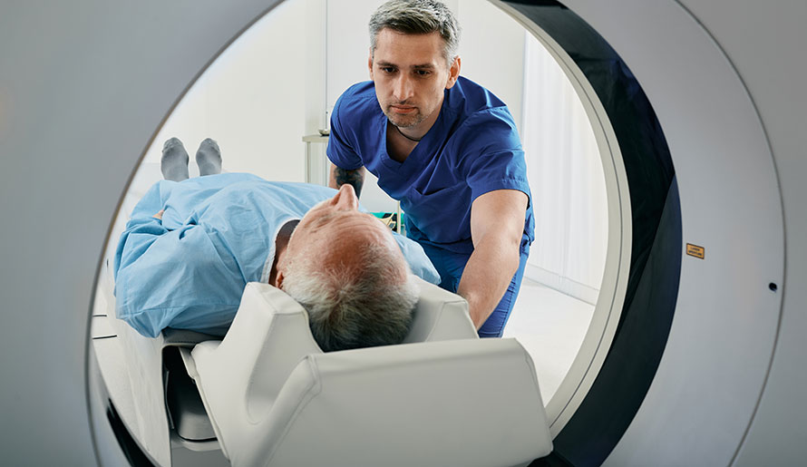 patient in MRI machine 