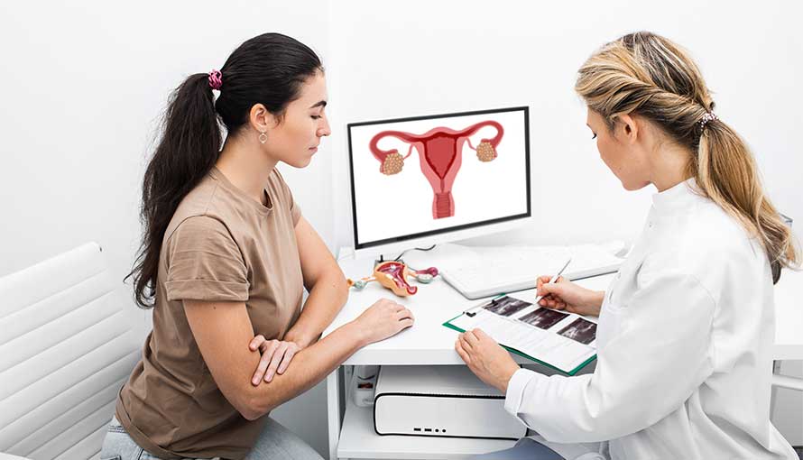 Gynecologist consultation for young woman patient.