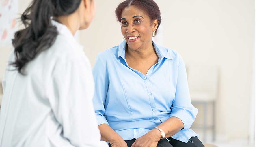 Patient talking to doctor about a gynecologic cancer