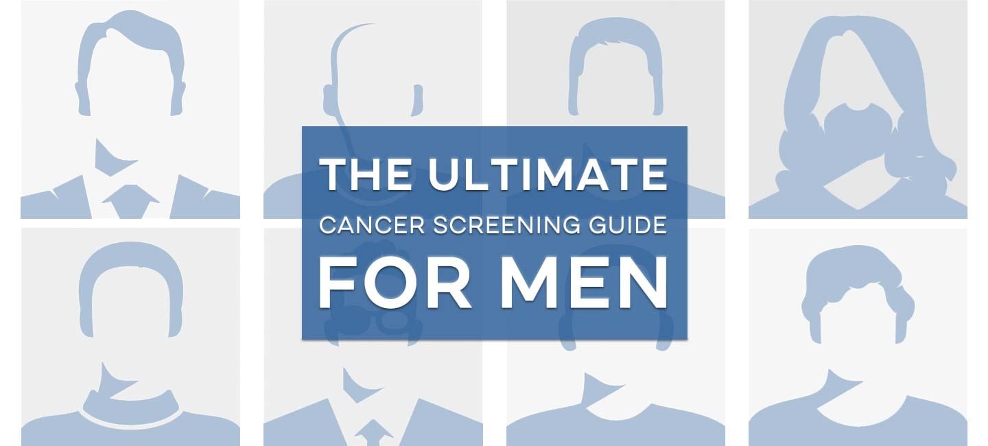 male silhouettes with text 'ultimate cancer screening guide for men' 