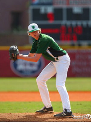 Alec Barklage pitched at Tampa Catholic High School, where he broke his leg during practice. He had no idea about his Ewing sarcoma.