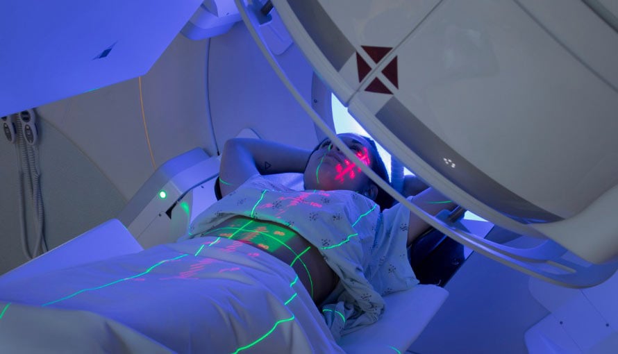 a patient receiving radiation therapy