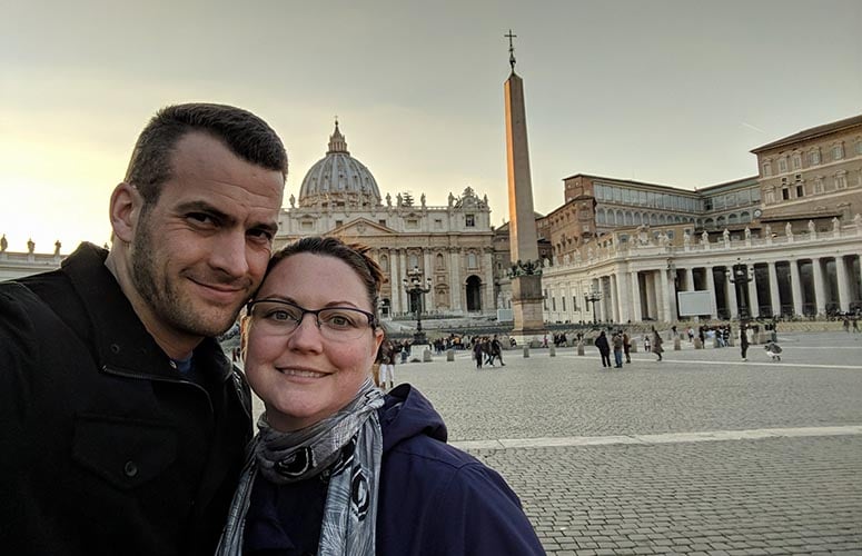 Megan and husband in Vatican City, Italy