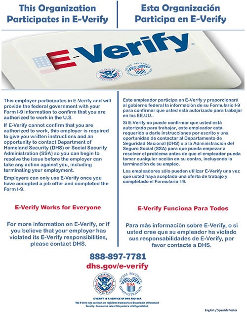 E-verify participation poster