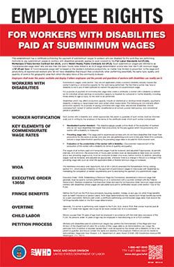 employee rights for workers with disabilities poster
