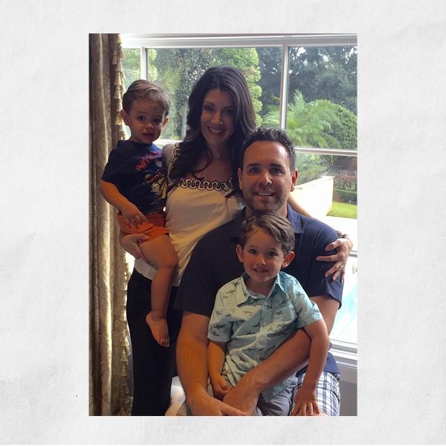 Photo of Thyroid Cancer patient, Jeanine with her husband and two children.