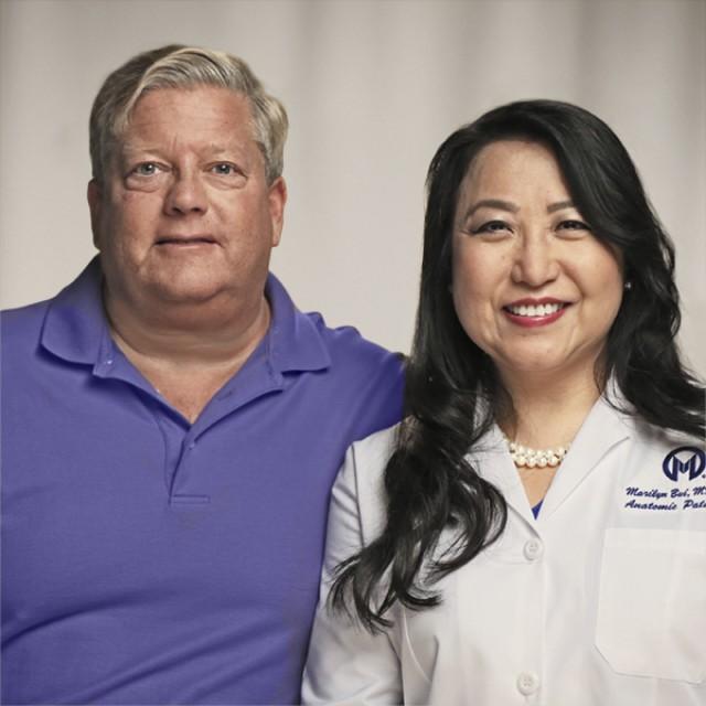 Ray and his pathologist, Dr. Marilyn Bui