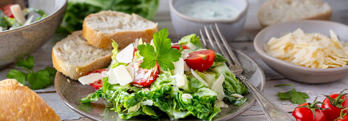 healthy salad and side bread