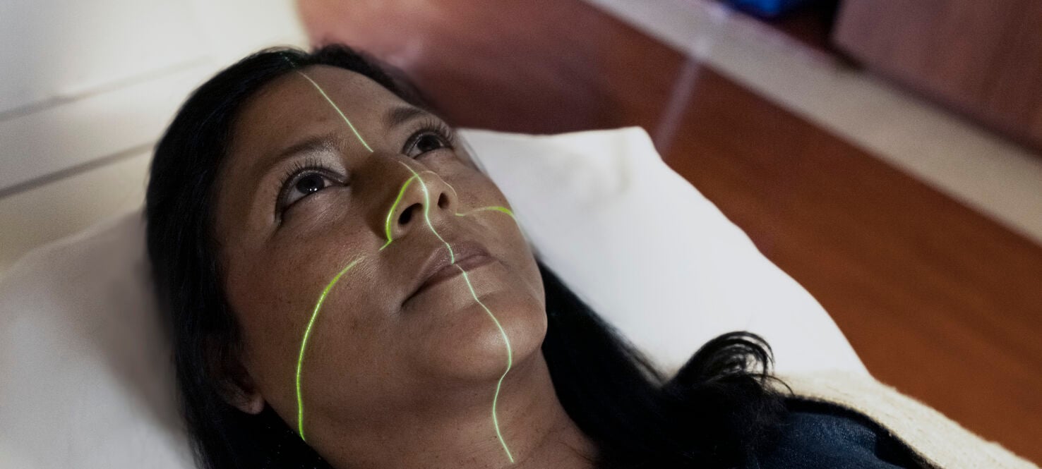 patient receives radiation therapy